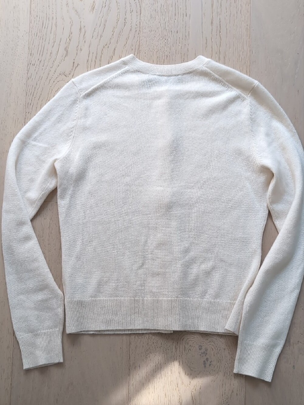 Theory Cream 100 Cashmere Crewneck Button-Front Cardigan - Picture 7 of 7